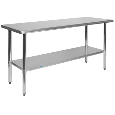 Stainless Steel 18 Gauge Work Table with UndershelF x 34.5"H NSF - View 1