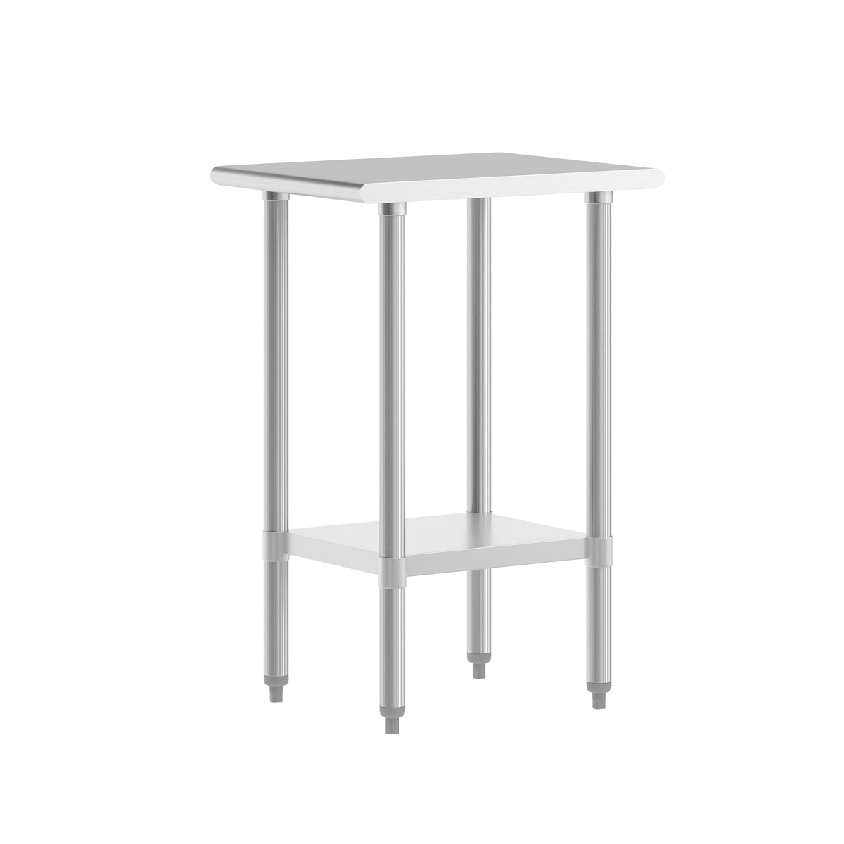 24"W x 18"D |#| Commercial Stainless Steel 18 Gauge Work Table with Undershelf - 24x18