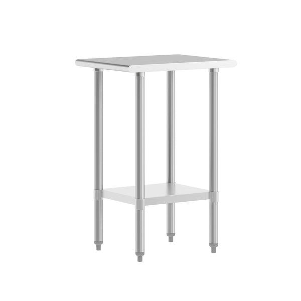 24"W x 18"D |#| Commercial Stainless Steel 18 Gauge Work Table with Undershelf - 24x18
