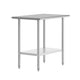 24"W x 36"D |#| Commercial Stainless Steel 18 Gauge Work Table with Undershelf - 24x36