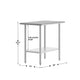 24"W x 36"D |#| Commercial Stainless Steel 18 Gauge Work Table with Undershelf - 24x36