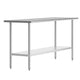 72"W x 24"D x 34.5"H |#| Commercial Stainless Steel 18 Gauge Work Table with Undershelf - 24x72