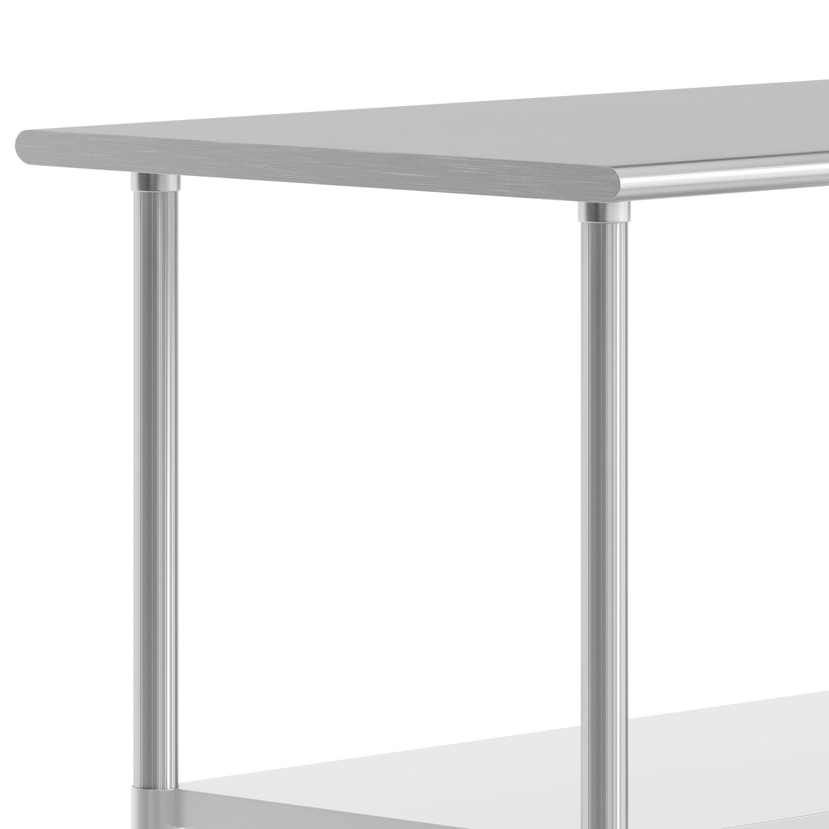 72"W x 24"D x 34.5"H |#| Commercial Stainless Steel 18 Gauge Work Table with Undershelf - 24x72