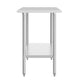 72"W x 24"D x 34.5"H |#| Commercial Stainless Steel 18 Gauge Work Table with Undershelf - 24x72