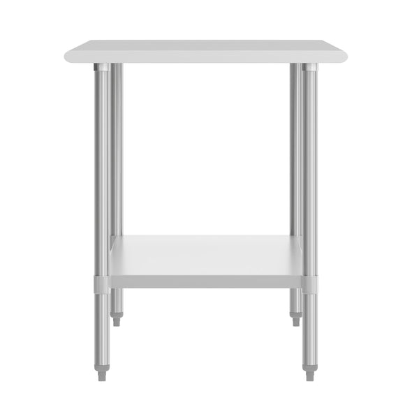 48"W x 30"D x 34.5"H |#| Commercial Stainless Steel 18 Gauge Work Table with Undershelf - 30x48