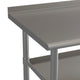 60"W x 24"D |#| 60"W x 24"D NSF Stainless Steel 18 Gauge Work Table - Backsplash and 2 Shelves