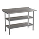 48"W x 24"D |#| 48"W x 24"D NSF Stainless Steel 18 Gauge Work Table - Backsplash and 2 Shelves