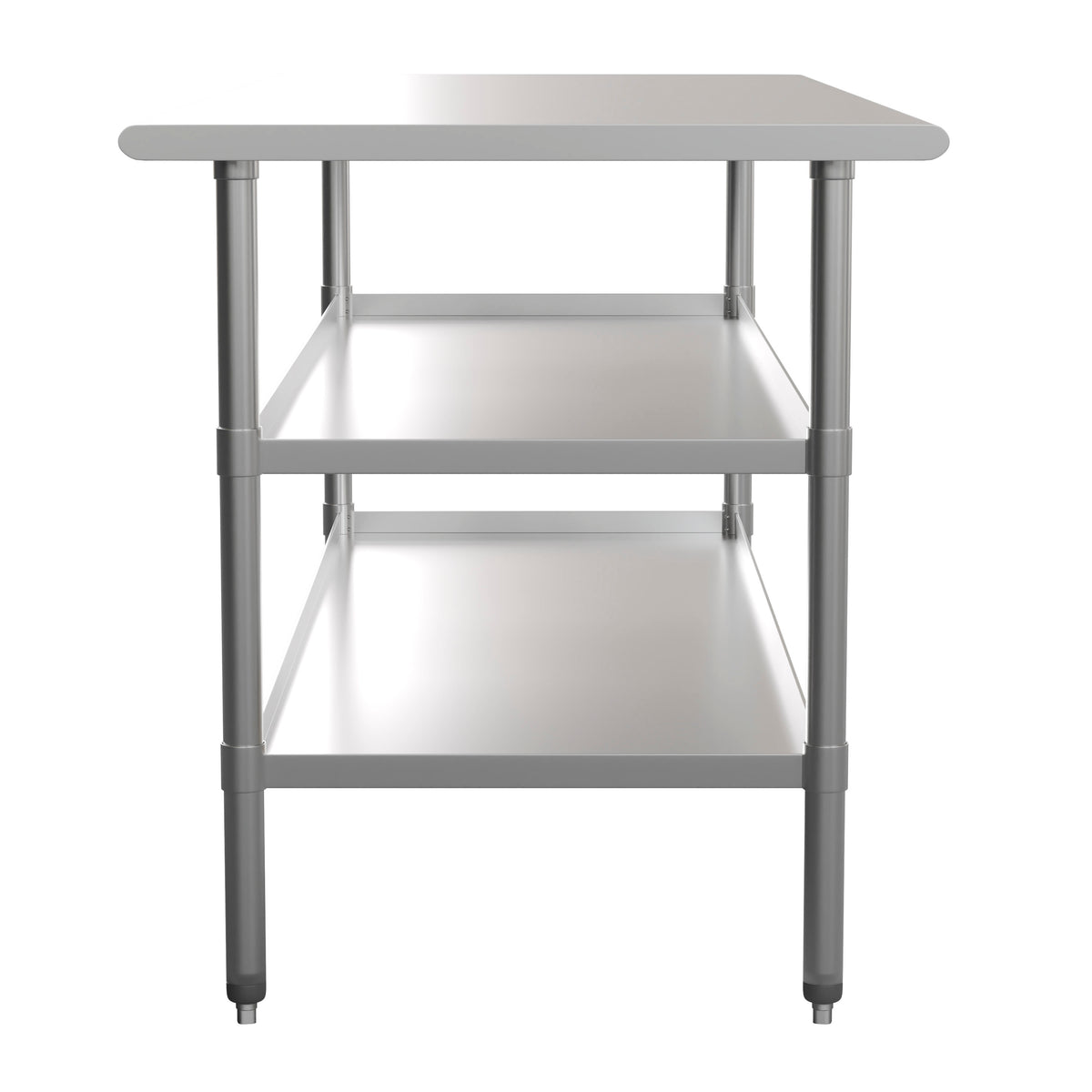 72"W x 30"D |#| 72"W x 30"D NSF Stainless Steel 18 Gauge Work Table with 2 Undershelves