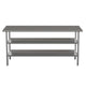 72"W x 30"D |#| 72"W x 30"D NSF Stainless Steel 18 Gauge Work Table with 2 Undershelves