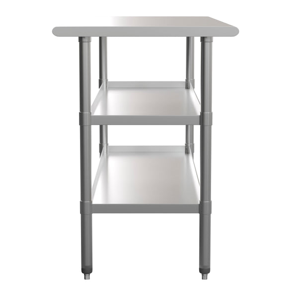 60"W x 24"D |#| 60"W x 24"D NSF Stainless Steel 18 Gauge Work Table with 2 Undershelves