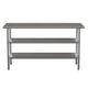 60"W x 24"D |#| 60"W x 24"D NSF Stainless Steel 18 Gauge Work Table with 2 Undershelves