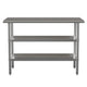 48"W x 24"D |#| 48"W x 24"D NSF Stainless Steel 18 Gauge Work Table with 2 Undershelves