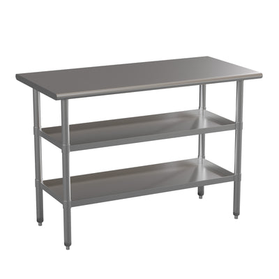 NSF Stainless Steel 18 Gauge Work Table with 2 Undershelves - View 1
