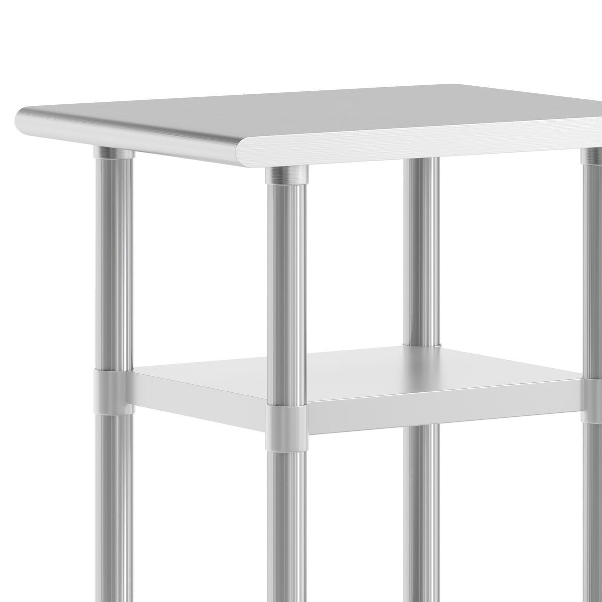 24"W x 18"D |#| Commercial Stainless Steel 18 Gauge Work Table with 2 Undershelves - 24x18
