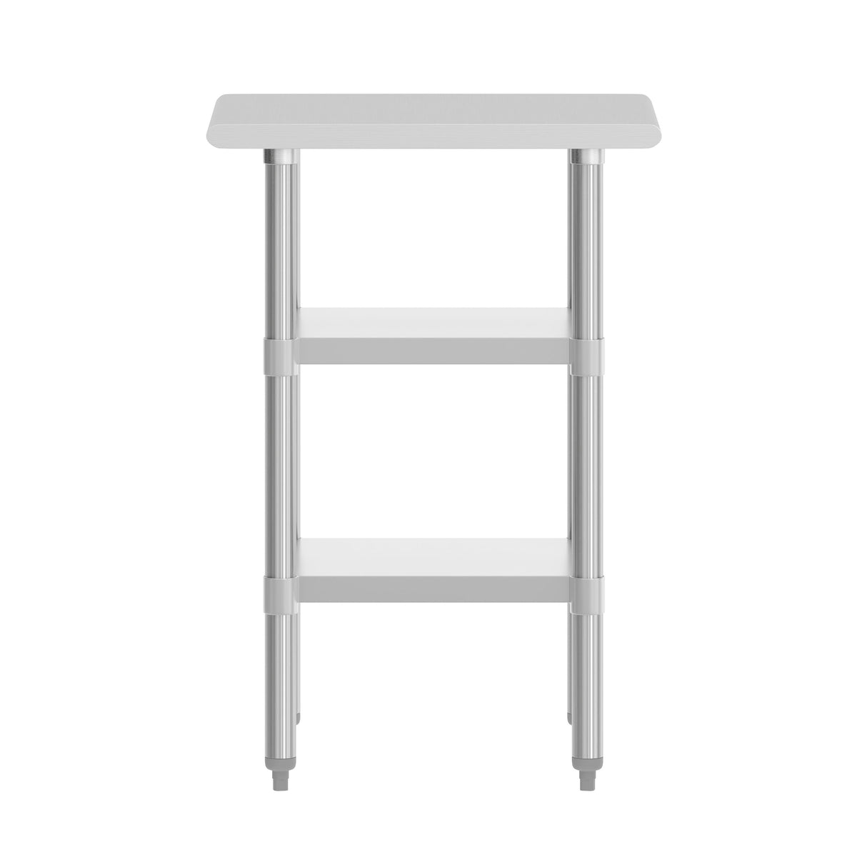 24"W x 18"D |#| Commercial Stainless Steel 18 Gauge Work Table with 2 Undershelves - 24x18