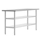 72"W x 24"D x 34.5"H |#| Commercial Stainless Steel 18 Gauge Work Table with 2 Undershelves - 24x72