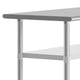 72"W x 24"D x 34.5"H |#| Commercial Stainless Steel 18 Gauge Work Table with 2 Undershelves - 24x72