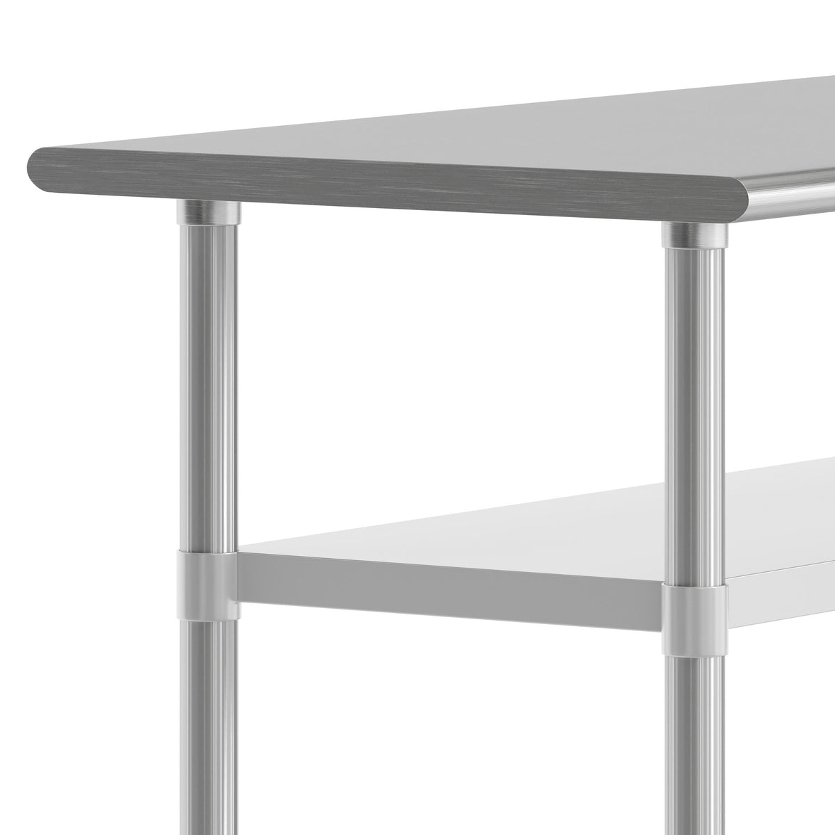 72"W x 24"D x 34.5"H |#| Commercial Stainless Steel 18 Gauge Work Table with 2 Undershelves - 24x72