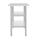 72"W x 24"D x 34.5"H |#| Commercial Stainless Steel 18 Gauge Work Table with 2 Undershelves - 24x72