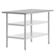 48"W x 30"D x 34.5"H |#| Commercial Stainless Steel 18 Gauge Work Table with 2 Undershelves - 30x48