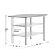 48"W x 30"D x 34.5"H |#| Commercial Stainless Steel 18 Gauge Work Table with 2 Undershelves - 30x48