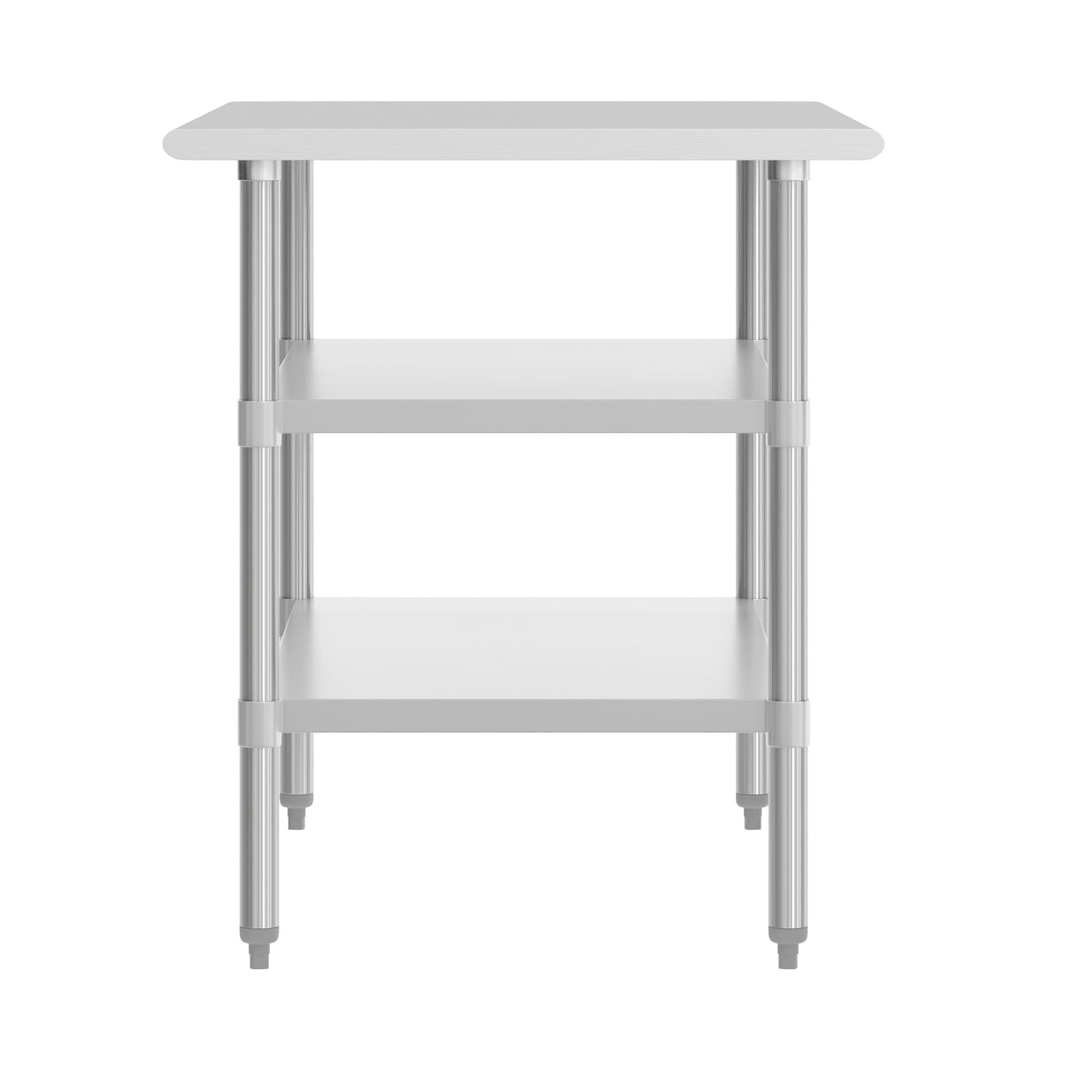 48"W x 30"D x 34.5"H |#| Commercial Stainless Steel 18 Gauge Work Table with 2 Undershelves - 30x48
