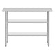 48"W x 30"D x 34.5"H |#| Commercial Stainless Steel 18 Gauge Work Table with 2 Undershelves - 30x48