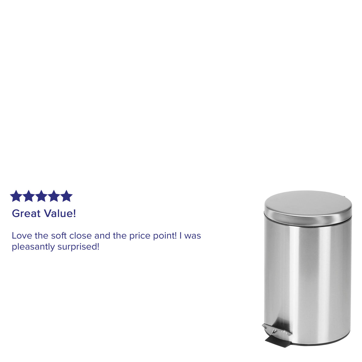 12L (3.2 Gallons) |#| Stainless Steel Imprint Resistant Soft Close, Step Trash Can - 3.2 Gallons (12L)
