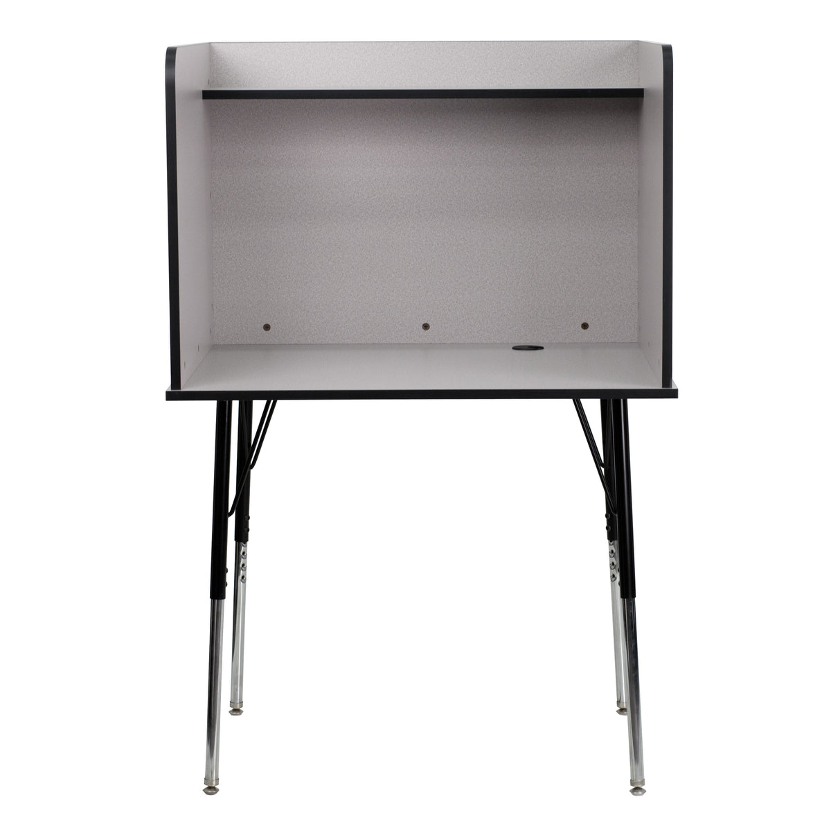 Nebula Grey |#| Stand-Alone Study Carrel with Height Adjustable Legs - Nebula Grey Finish