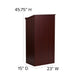 Mahogany |#| Stand-Up Wood Lectern in Mahogany with Adjustable Shelving and Slanted Top