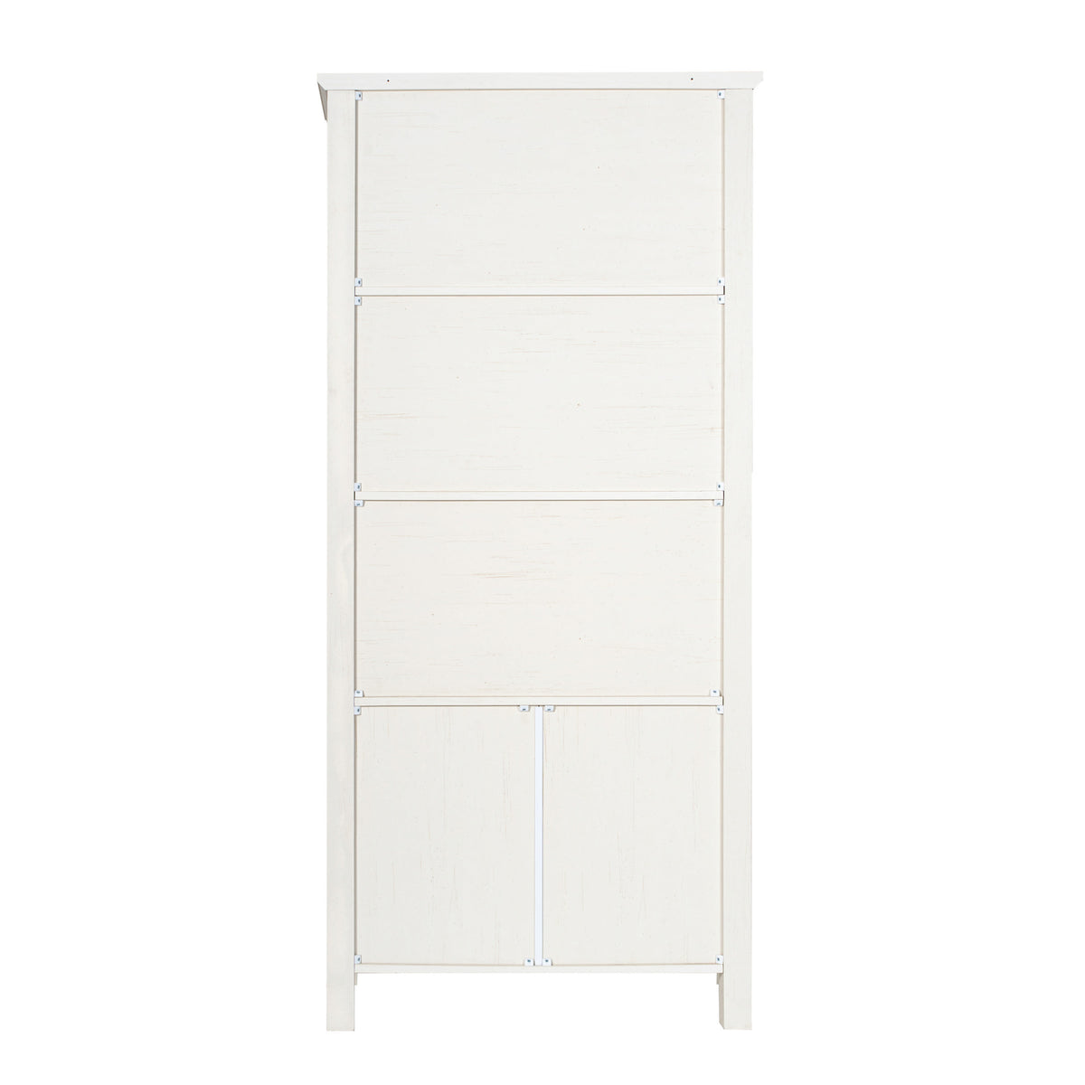 White |#| 3 Tier Farmhouse Style Storage Cabinet Bookshelf with Glass Doors - White