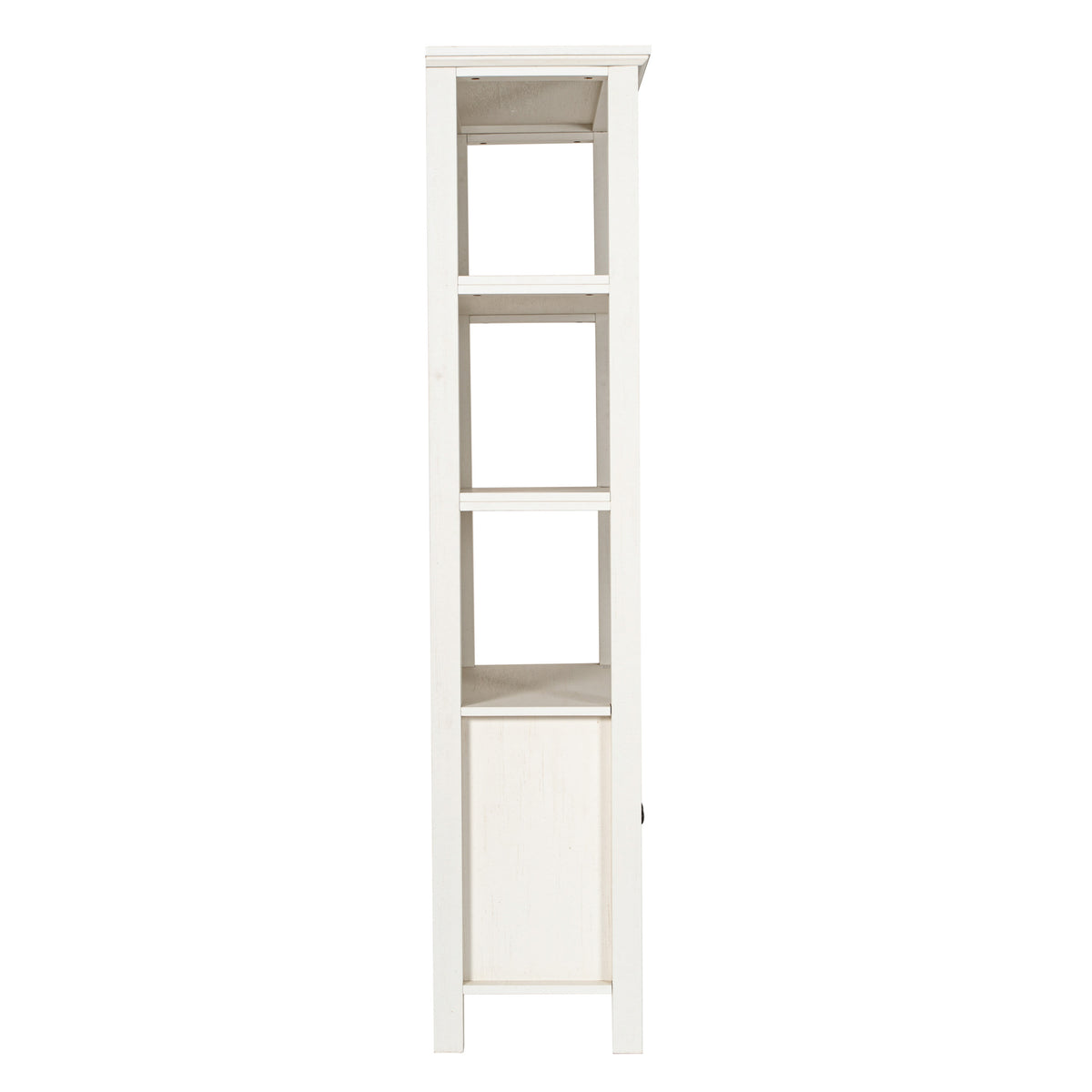 White |#| 3 Tier Farmhouse Style Storage Cabinet Bookshelf with Glass Doors - White