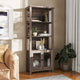 Gray Wash |#| 3 Tier Farmhouse Style Storage Cabinet Bookshelf with Glass Doors - Gray Wash