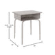 Gray Granite Top/Silver Frame |#| Student Desk with Gray Granite Desktop and Silver Open Front Metal Book Box