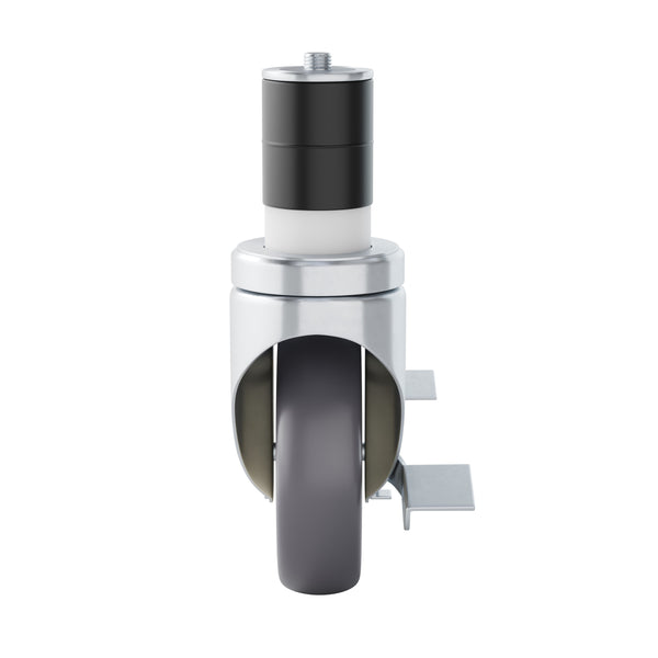 Set of 4 Commercial Heavy Duty Casters with 2 Swivel Casters, 2 Locking Casters