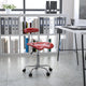 Wine Red |#| Vibrant Wine Red and Chrome Swivel Task Office Chair with Tractor Seat