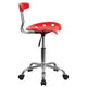 Red |#| Vibrant Red and Chrome Swivel Task Office Chair with Tractor Seat