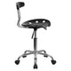 Black |#| Vibrant Black and Chrome Swivel Task Office Chair with Tractor Seat