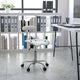 Silver |#| Vibrant Silver and Chrome Swivel Task Office Chair with Tractor Seat