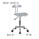 Silver |#| Vibrant Silver and Chrome Swivel Task Office Chair with Tractor Seat