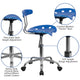 Bright Blue |#| Vibrant Bright Blue and Chrome Swivel Task Office Chair with Tractor Seat