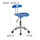 Bright Blue |#| Vibrant Bright Blue and Chrome Swivel Task Office Chair with Tractor Seat