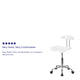 White |#| Vibrant White and Chrome Swivel Task Office Chair with Tractor Seat