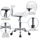 White |#| Vibrant White and Chrome Swivel Task Office Chair with Tractor Seat