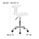 White |#| Vibrant White and Chrome Swivel Task Office Chair with Tractor Seat