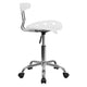 White |#| Vibrant White and Chrome Swivel Task Office Chair with Tractor Seat