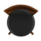 Black Vinyl/Antique Oak Frame |#| 24inch Open Back Wooden Swivel Stool - Padded Seat-Antique Oak/Black Faux Leather
