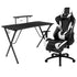 Tango Gaming Desk & Chair Set - Reclining Gaming Chair with Slide-Out Footrest & Gaming Desk with Cupholder/Headphone Hook