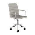  Gray Faux Leather/Polished Nickel Frame