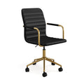  Black Faux Leather/Polished Brass Frame